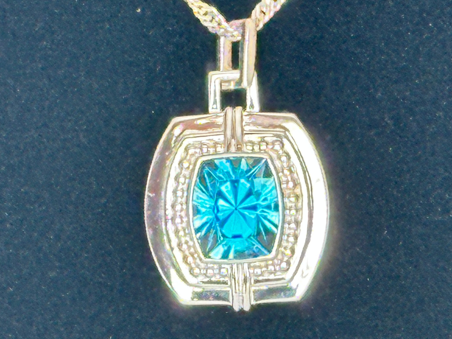 Beautiful Blue Topaz Pendant