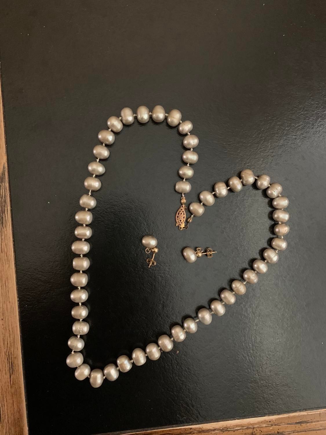 Pearl Necklace and Earrings