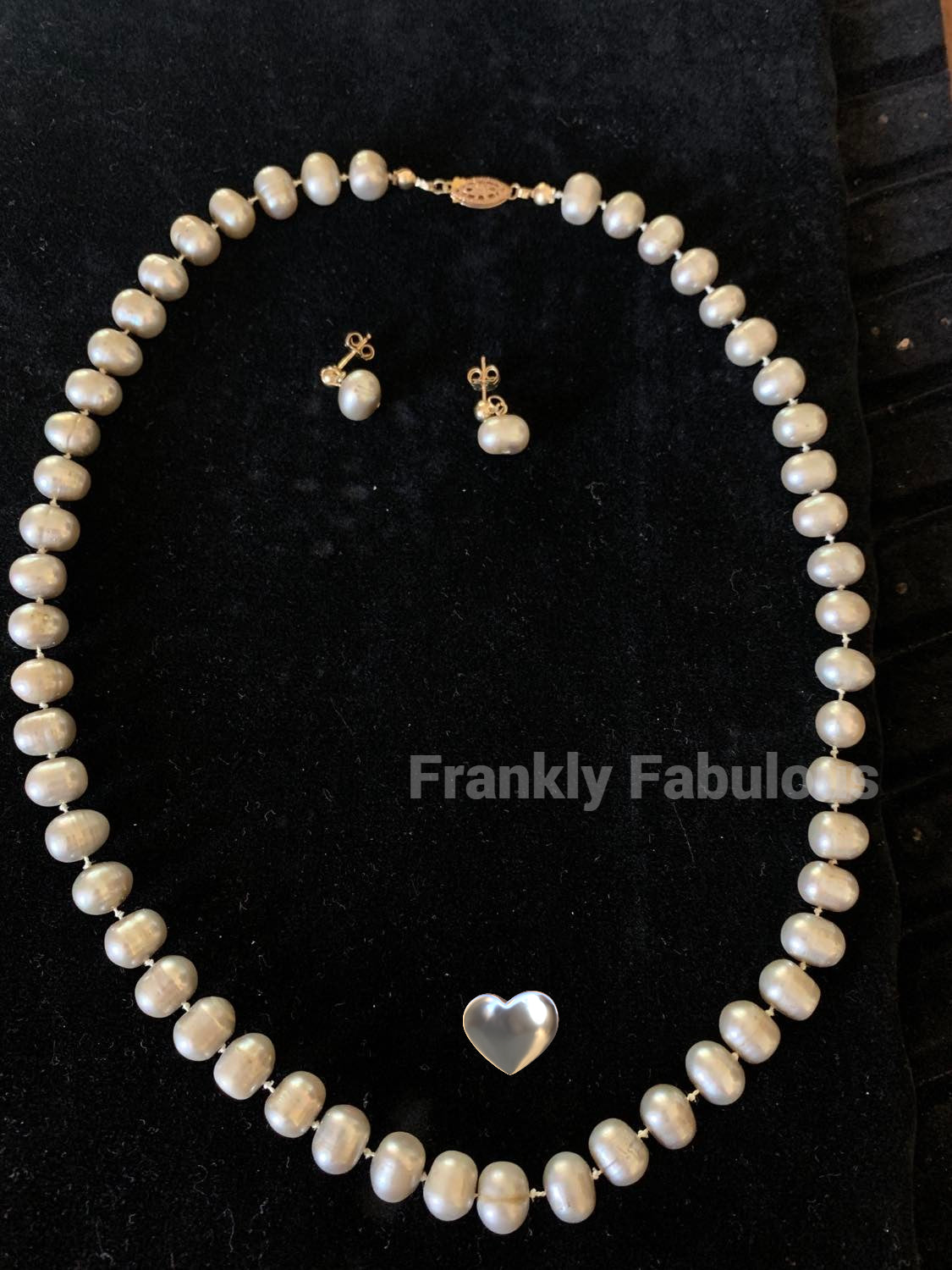 Pearl Necklace and Earrings