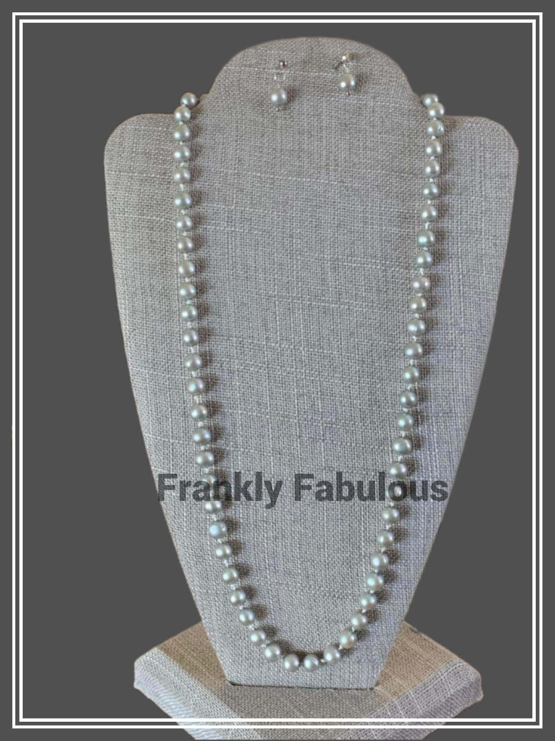 Sweet Silver Pearl Necklace and Earrings