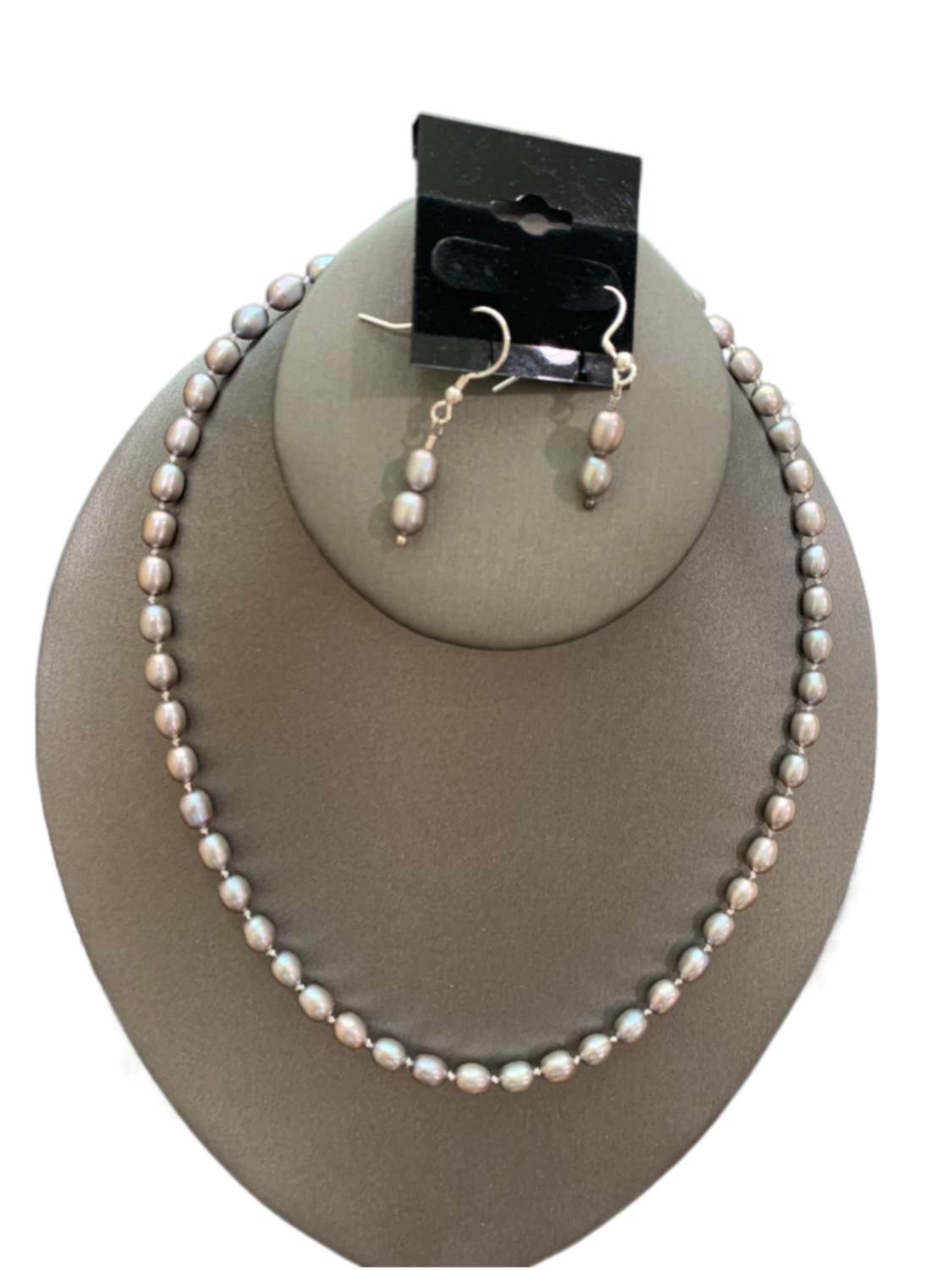 Pearl Necklace and Earrings